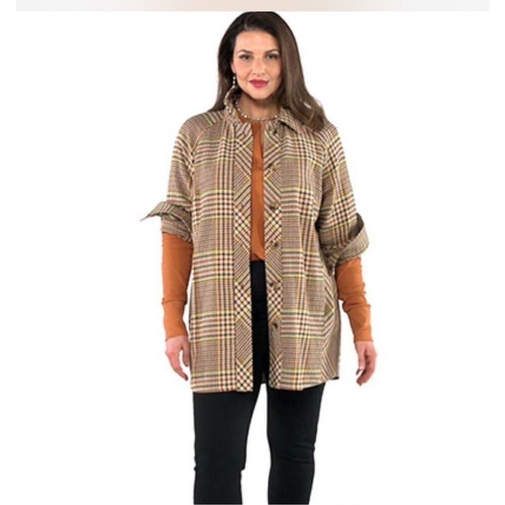 Cabi Yorkshire Shacket 100% cotton plaid pattern size S
